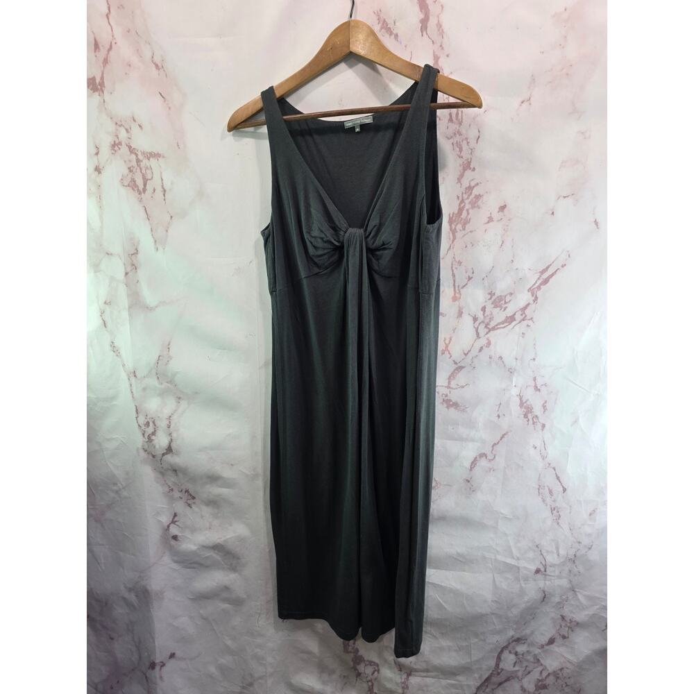 Standard By James Perse Dress Womens Medium Gray Tank V Neck Twist Knee Length